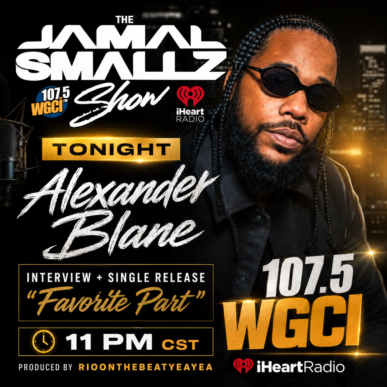 Alexander Blane featured on The Jamal Smallz Show on WGCI 107.5
